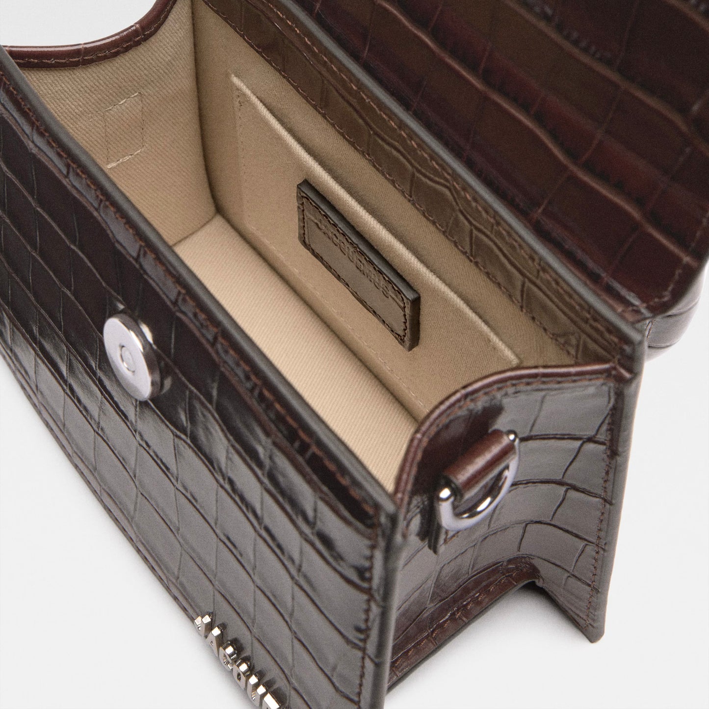Jacquemus Chiquito Medium Dark Brown Crocodile