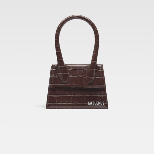 Jacquemus Chiquito Medium Dark Brown Crocodile