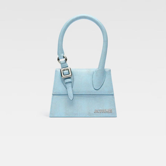 Jacquemus Chiquito Medium Light Blue Crocodile